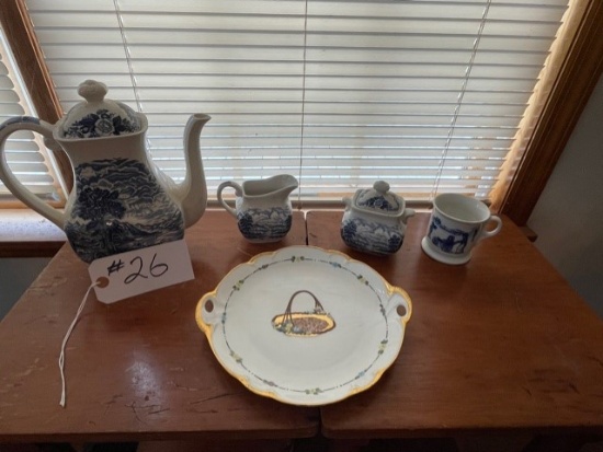 Royal Warwick of England Tea Set, 1- Hand Painted Inlay Plate