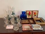Candle holders, picture frames and mis. items