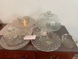 Serving bowls, cake plate, mis. items