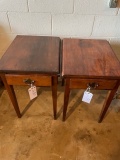 2 side tables with drop leaf w/ drawers