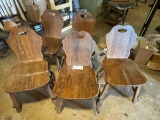 5 wooden chairs