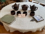 Tea set from japan; hot pads and trivet