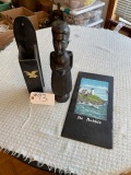 Fireplace max box, hand carved in Tanganyika(figurine) , lighthouse painted on slate