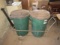 2- 32 gallon sterilite trash cans and cart