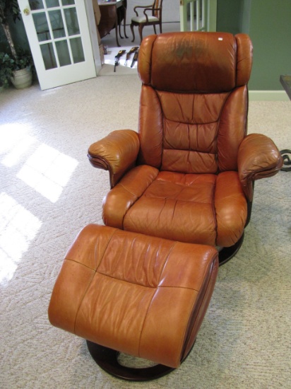 Leather Glider/Rocker and Ottoman