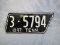 1947 TENNESSEE STATE SHAPED LICENSE PLATE