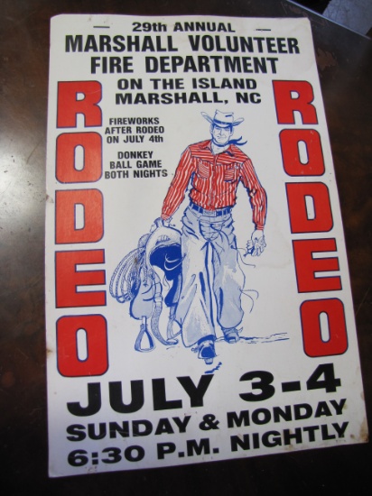 Vintage Marshall North Carolina Rodeo Poster