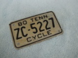1980 TENNESSEE MOTORCYCLE LICENSE PLATE