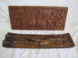 VINTAGE SPANISH AND AFRICAN CARVED WOODEN PLAQUES