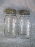 LOT OF 2 CHATTANOOGA MASON JARS WITH LIDS