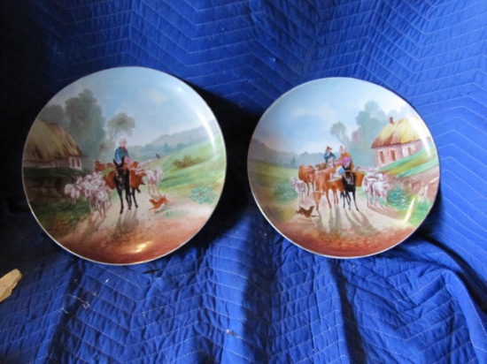 Pair of Large Hand Painted Chargers