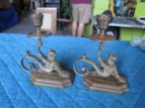 Pair of Antique Brass Candle holders