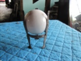 Silver Plate Stand and Stone Ball