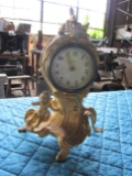Antique Brass Figural Clock New Haven