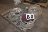 8 HOLE CHEVY RIMS, CUPS,BOLTS,MUD FLAPS