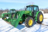 2009 JOHN DEERE 6430 MFWD WITH JD 673 LOADER,