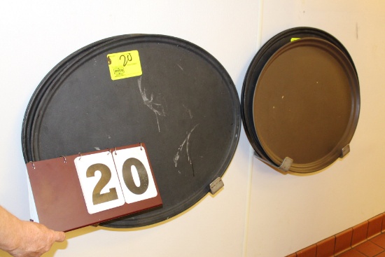 (8) APPROX 28" PLASTIC OVAL SERVING PLATTERS