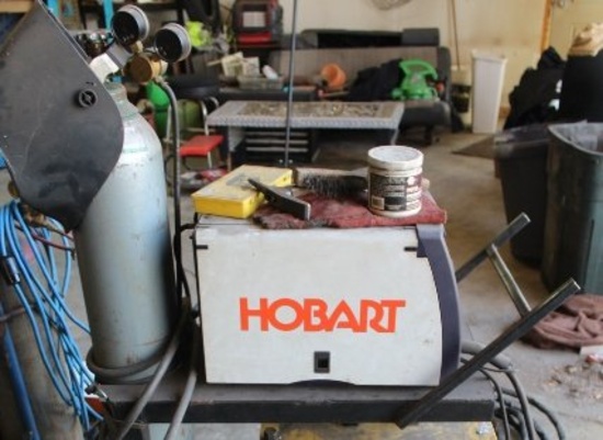 HOBART 175-AMP WIRE FEED WELDER, ON CART