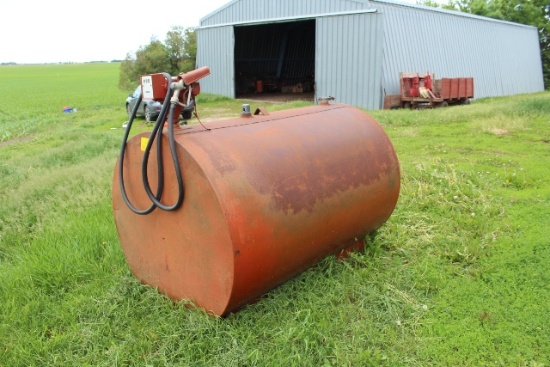 500 GALLON FUEL BARREL, PUMP AND METER