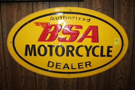 BSA Motorcycle Dealer sign, oval metal,