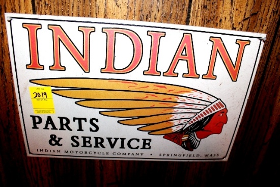 Indian Parts & Service tin sign