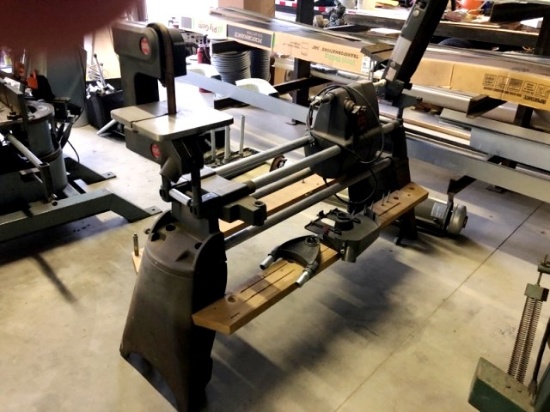 SHOP SMITH 7 MACHINE TOOL, TURNING LATH, (2) SANDERS, SCROLL SAW, TABLE SAW