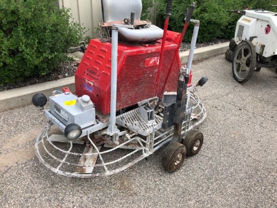 36" ALLEN CONCRETE RIDING POWER TROWEL MACHINE, LIQUID COOLED KAWASAKI, START