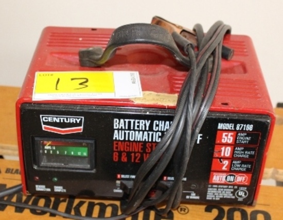 CENTURY 6 AND 12 VOLT BATTERY CHARGER WITH 55 AMP