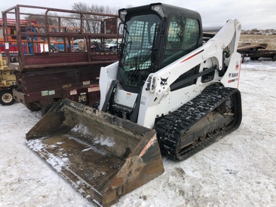 2016 BOBCAT T770 TRAK SKID LOADER, CAB, HEAT & AIR, AUX HYDS, HI-FLOW, BOBTACH,