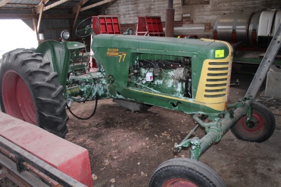 OLIVER 77 ROW CROP TRACTOR, GAS, WIDE FRONT,