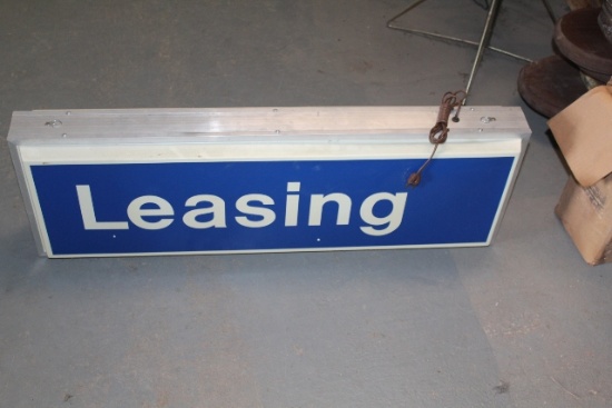 36" 2 SIDED LIGHTED LEASING SIGN, IN BOX, NOS