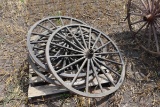 (4) WOOD SPOKE BUGGY WHEELS, 1.5