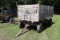 6' X 10' WOOD BARGE BOX, ON 4 WHEEL GEAR, HOIST