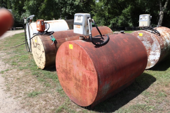 500 GALLON DIESEL BARREL, GASBOY 110 VOLT PUMP,