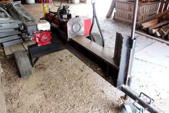 HOMEMADE WOOD SPLITTER WITH 1000 LB WINCH,