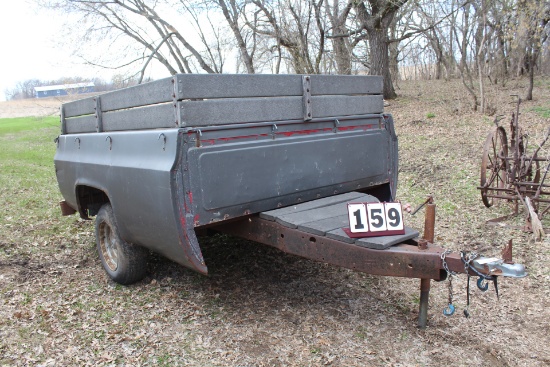 *** 1985 HOMEMADE TWO WHEEL PICKUP BOX TRAILER,