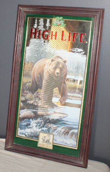 MILLER HIGHLIFE BROWN BEAR PICTURE, 14 1/2" X 25"