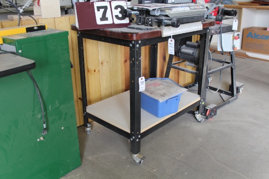 27" X 39" X37" WOOD TOP ROLLING TABLE