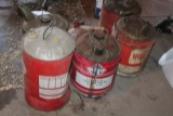 (6) OIL & GAS CANS, SOME WITH ADVERTISING,