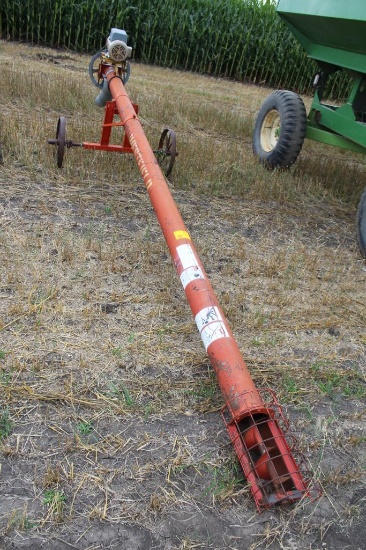 Westfield 6"x15' Jump Auger, Single Ph Elec Motor, on 2 Wheel Cart