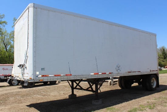 ***1984 Mono Single Axle Semi Trailer, Set Up As Sprayer Tender, 102"x28' Enclosed Van