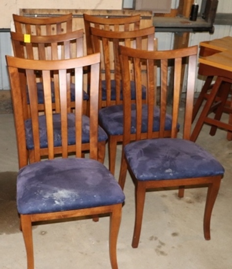 (6) KITCHEN CHAIRS WITH PADDED SEATS, TAX,