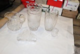 GLASS VASES, PICTURES, 2 BOXES, TAX,
