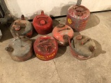 (6) 2 GALLON METAL GAS CANS, 5 GALLON GAS CAN, NO SHIPPING PICKUP ONLY