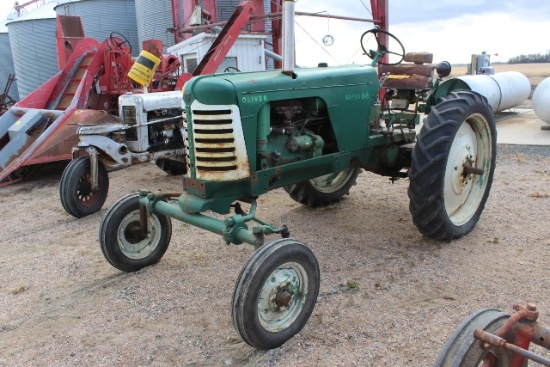 OLIVER SUPER 66 TRACTOR, GAS, WF, 10-38 REARS,