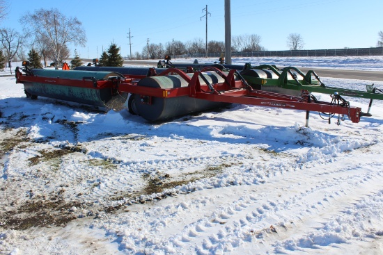 NEW 45' TEBBEN LAND ROLLER, RED, HYD HITCH,