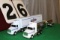 (2) 1/64 WHITEGMC SEMIS WITH TRAILERS,