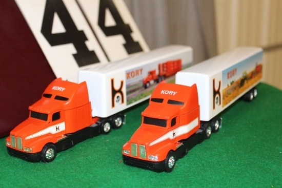 (2) 1/64 KENWORTH SEMIS WITH TRAILERS,