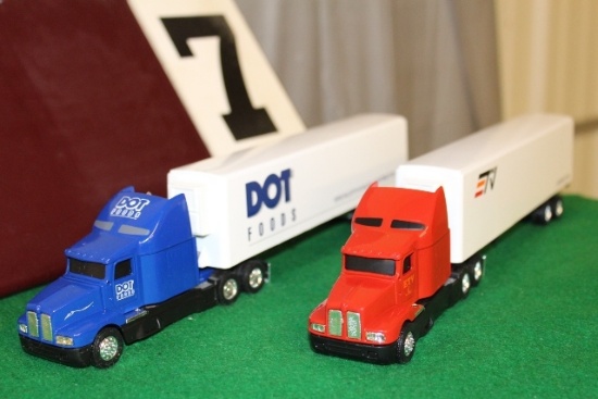 (2) 1/64 KENWORTH SEMIS AND TRAILERS,