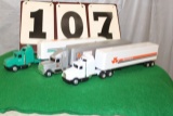 (3) 1/64 SEMIS, (2) KENWORTH, MASSEY